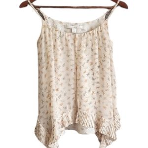 Lauren Conrad Vintage Ivory Butterfly Asymmetrical Tank sz XS